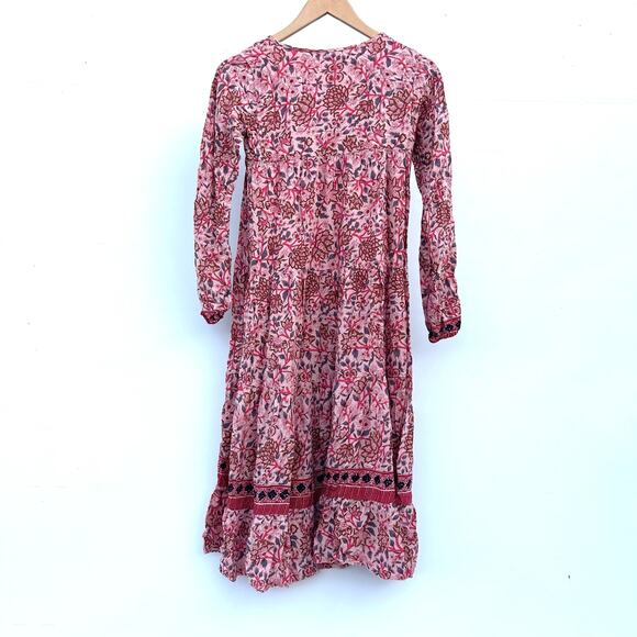 Natalie Martin Elisha Midi Dress Pink Dahlia Boho Maxi Long Extra Small XS - Picture 3 of 9
